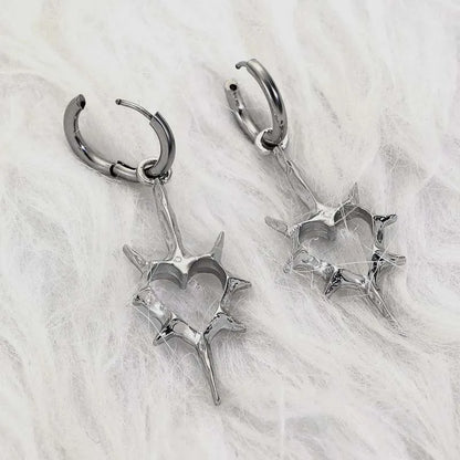 Y2K Punk Hollow Heart Earrings for Women Elegant Party Jewelry - Smarsty