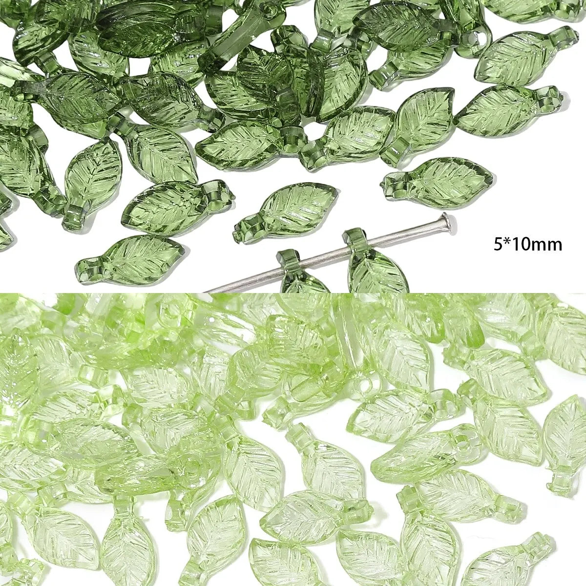 100pcs Acrylic Leaf Beads For DIY Handmade Jewelry Craft - Smarsty