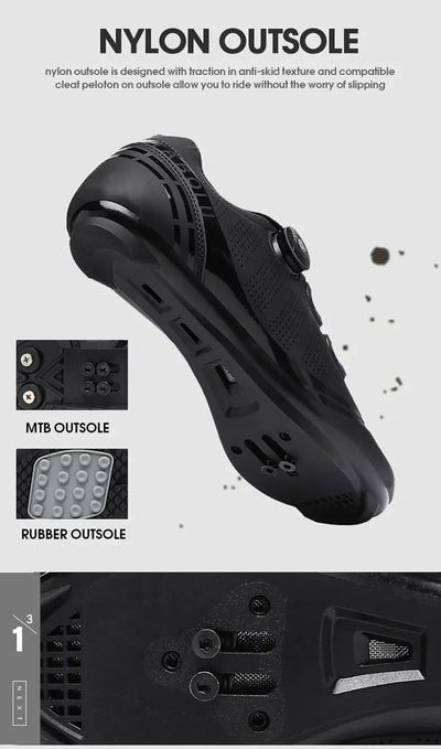 LiXingMing Cycling Shoes Road Bike Men Racing Contest Self-Locking Speed Bicycle Sneakers Women Spd Cleats Cycling Footwear by Smarsty