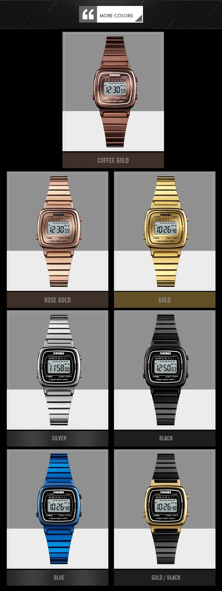 SKMEI 1901 Luxury Waterproof Digital Women's Watch - Smarsty