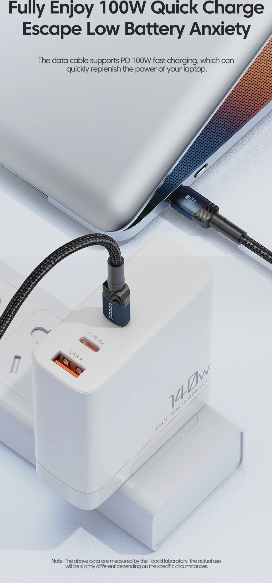Toocki 60W/100W Type C to USB C Cable PD 3.0 Quick Charge Fast Charging Type C to Type C For Huawei Xiaomi Samsung Laptop - Smarsty