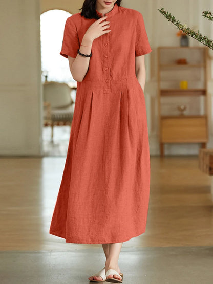 Women's Elegant Solid Cotton Robe Femme 2022 Spring Autumn Bohemian Maxi Dress ZANZEA Casual Long Sleeve Shirt Dresses Oversized - Smarsty