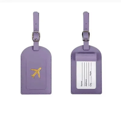 Stamped Leather Business Luggage Tag Suitcase Address Label Luggage Boarding Case Label Name ID Address Clip Travel Accessories - Smarsty