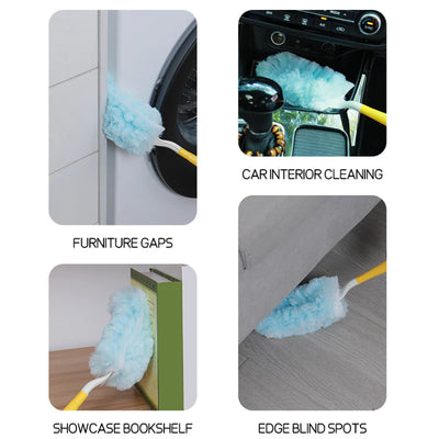 Double sided 360 ° electrostatic dust duster is used for large-scale cleaning of dust, spider webs, and disposable dust collecto - Smarsty