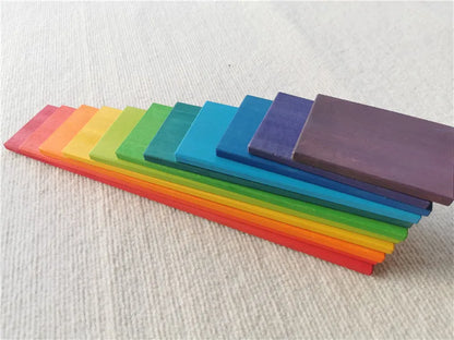 High Quality Wooden Toys Lime Wood Rainbow Arch Stacking Blocks Building Semi Color Sorting Peg Dolls Balls Slat for Kids Play - Smarsty