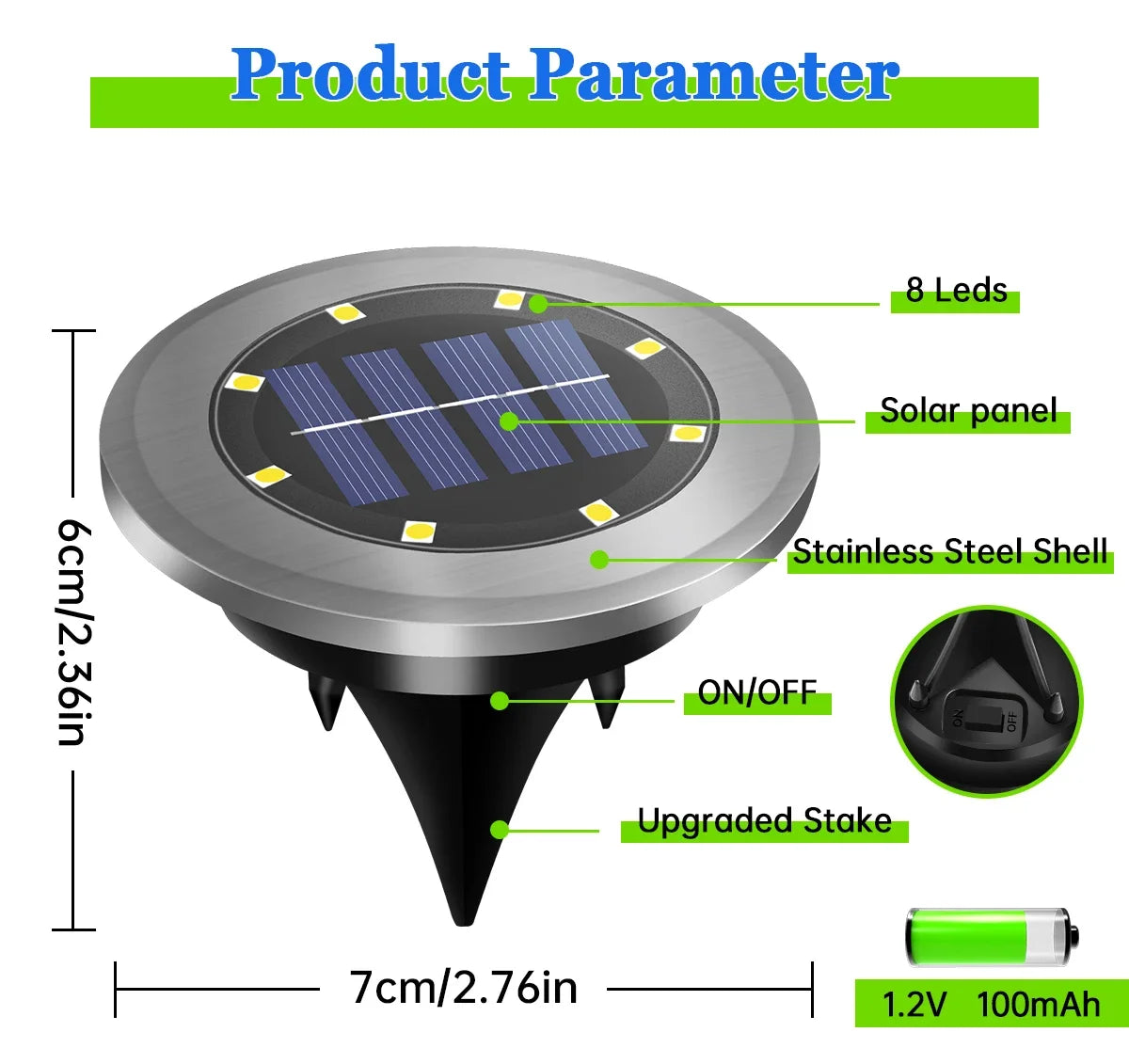 Solar LED In-Ground Lights for Bright Pathway Illumination - Smarsty
