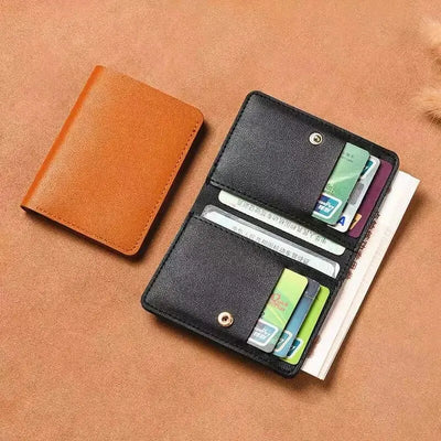 Classic Designer PU Leather Small Wallet for Men Short Simple Women's Purse Fashion Ultra Thin Credit Card Bag Coin Purse - Smarsty