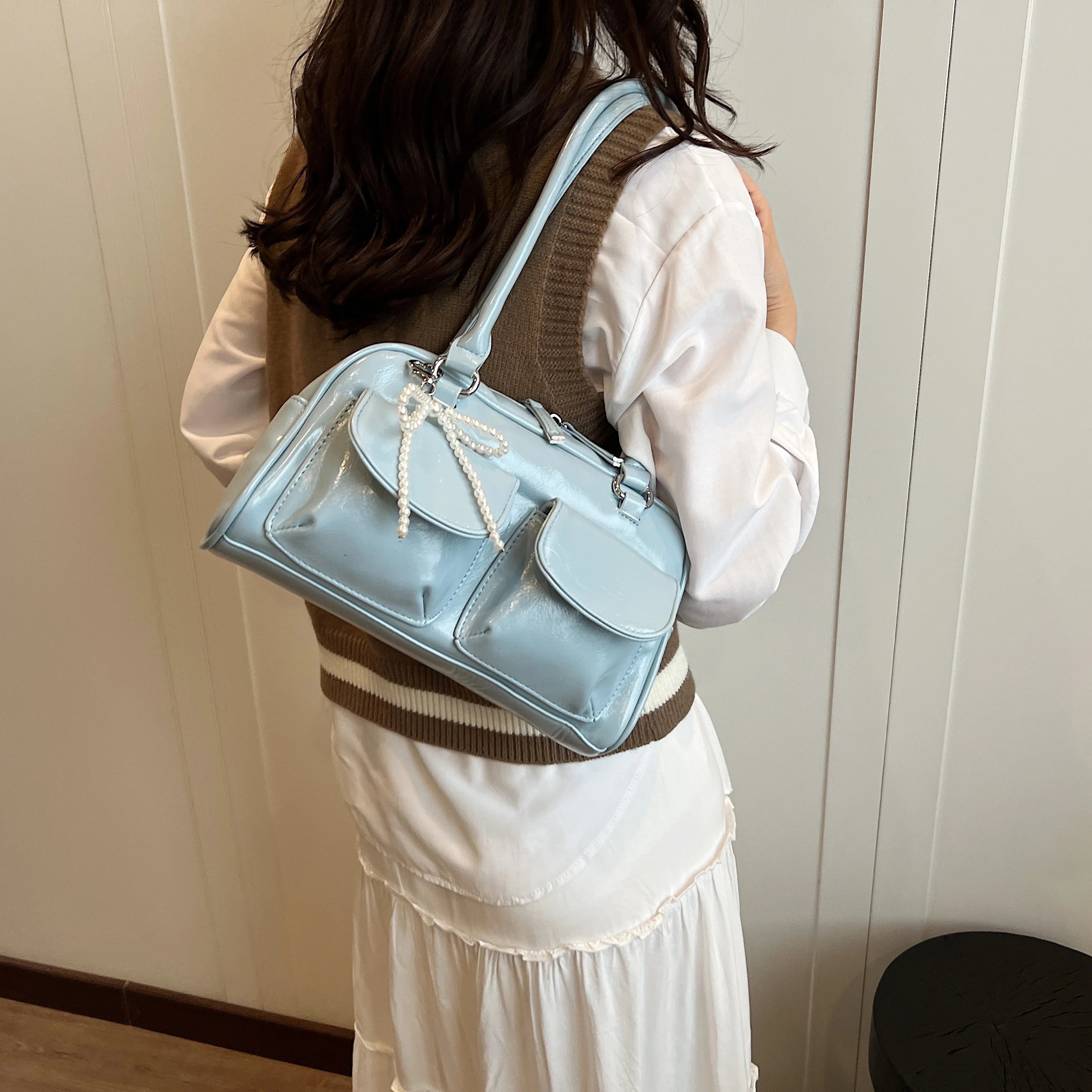 Korean Edition Underarm Bow Bag Women Versatile Shoulder Bag - Smarsty