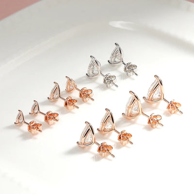 Certified Moissanite Stud Earrings VVS1 18k Gold Plated - Smarsty