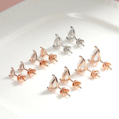 Certified Moissanite Stud Earrings VVS1 18k Gold Plated - Smarsty