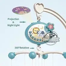 Musical Baby Crib Mobile with Lights Music Projection for Infants Remote Control Crib Toys for Newborn Baby Mobile for Crib Toys - Smarsty