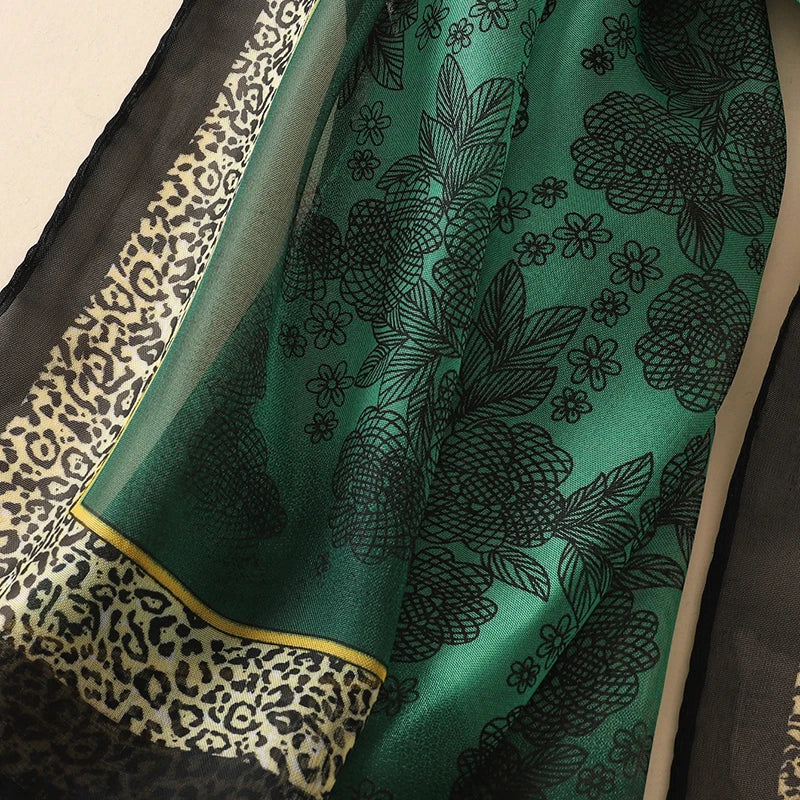 Women Print Chiffon Scarf Lightweight Sunscreen Shawl Wrap - Smarsty