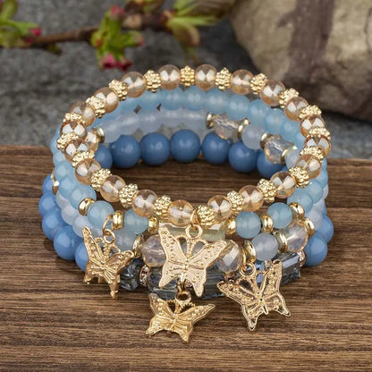 Trendy Butterfly Beaded Bracelet Set for Women - Smarsty