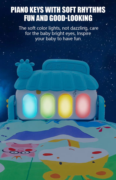 Baby Fitness Stand Music Play Gym Activity Toys Newborn Piano Crawling Blanket Pedal Game Pad Early Education 0-36 Months Gifts by Smarsty