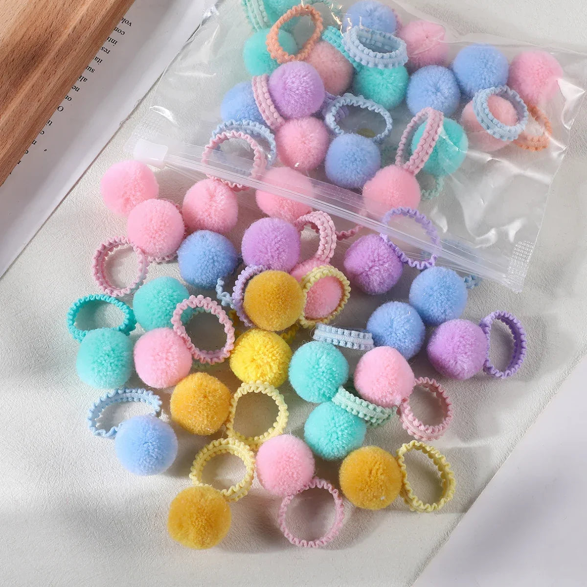 20 Pack Girls Plush Hair Bands Soft Colorful Ties Set - Smarsty