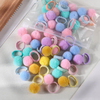 20 Pack Girls Plush Hair Bands Soft Colorful Ties Set - Smarsty