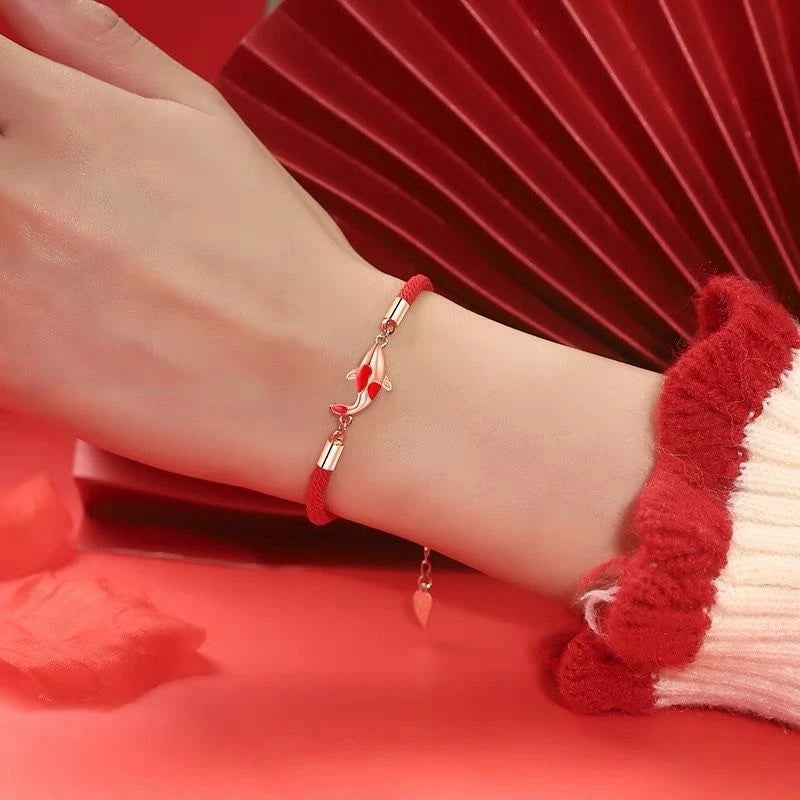 Handmade Lucky Red Bracelet for Wealth and Prosperity - Smarsty