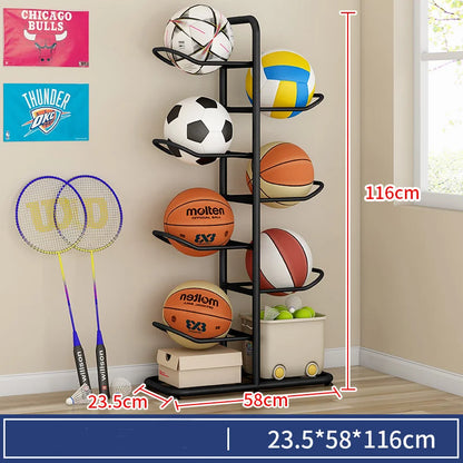 Indoor Children Basketball Storage Rack Put Ball Football Storage Basket Placed Rack Kindergarten Volleyball Stand Holder Space by Smarsty