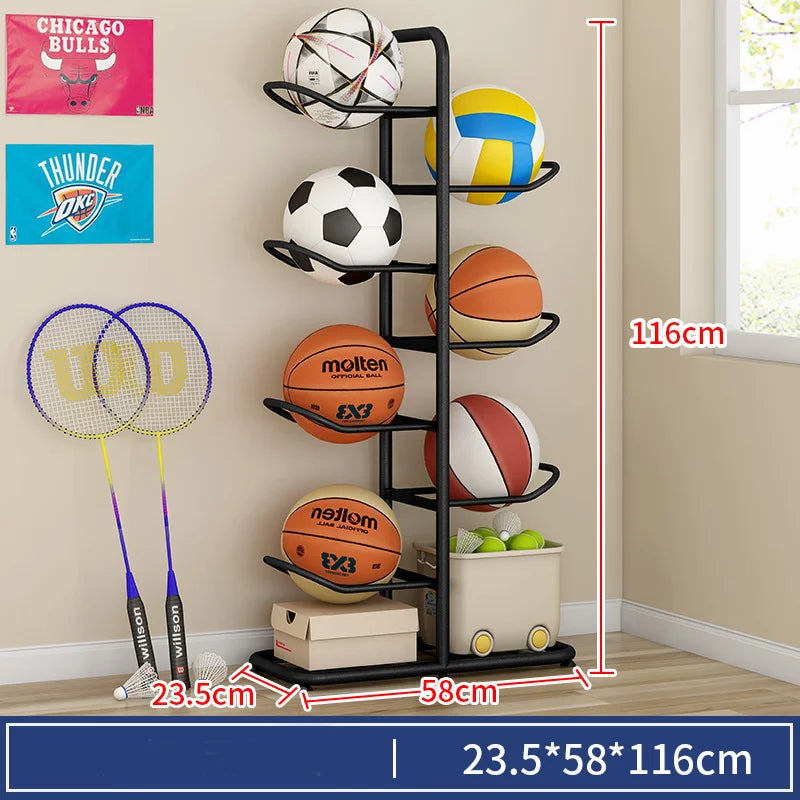 Indoor Children Basketball Storage Rack Put Ball Football Storage Basket Placed Rack Kindergarten Volleyball Stand Holder Space by Smarsty