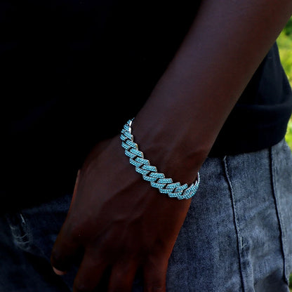 14MM Iced Prong Link Cuban Chain Bracelet for Men and Women - Smarsty