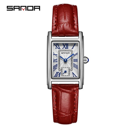 SANDA 1116 Women's Luxury Quartz Watch with Leather Strap - Smarsty