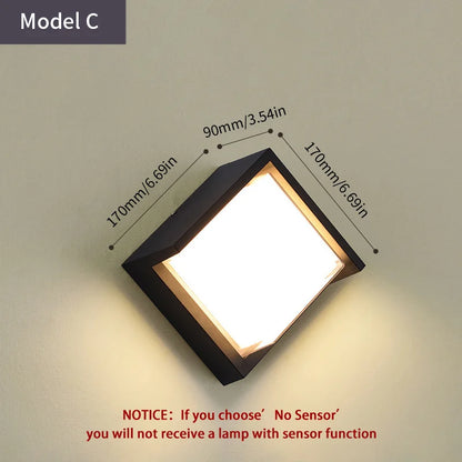 LED Outdoor Wall Light with PIR Motion Sensor - Smarsty