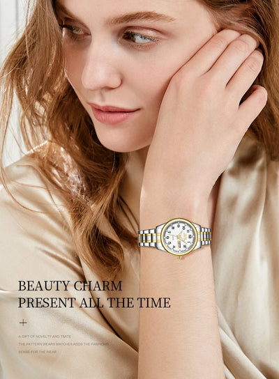 Luxury Waterproof Quartz Watch For Women Stainless Steel Strap - Smarsty
