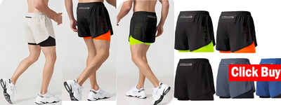 Men's Sport Pants 2 in1 Training Athletic Tracksuits Sportswear Workout Male Jogging Trousers Gym Fitness Running Pants Men - Smarsty