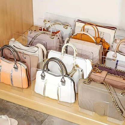 4 Slots Handbag Storage Racks Transparent Wardrobe Divider Shelf Acrylic Storage Holder Closet Organizer Bags Display Racks by Smarsty