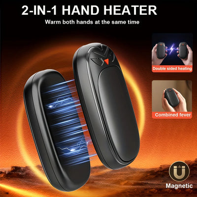 2-in-1 Hand Warmers Rechargeable 2 Pack Magnetic Electric Hand Warmer  Portable Pocket Hand Warmer - Smarsty