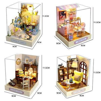 Mini Doll House DIY 3D Puzzle Assembly Building Model Toys Home Bedroom Decoration With Furniture Wooden Craft Gifts DollHouses by Smarsty