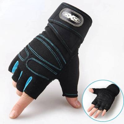 Outdoor Sport Gloves for Men Women Wrist Guard Fitness Gym Cycling Hiking Boxing Exercise Training Workout Long Wrist Fingerless by Smarsty