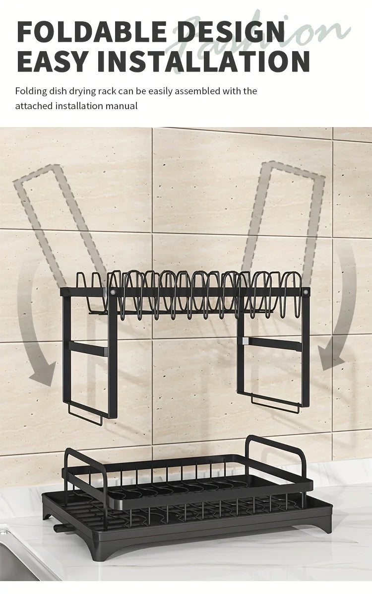 Carbon steel multifunctional kitchen shelf storage rack, bowl and chopstick rack storage organization saves space