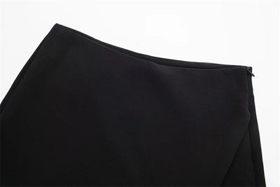 MUJER 2025 Black Mini Skirt Shorts Woman Fashion Asymmetric Skort For Women High Waist Short Skirts Woman Summer Casual Shorts - Smarsty