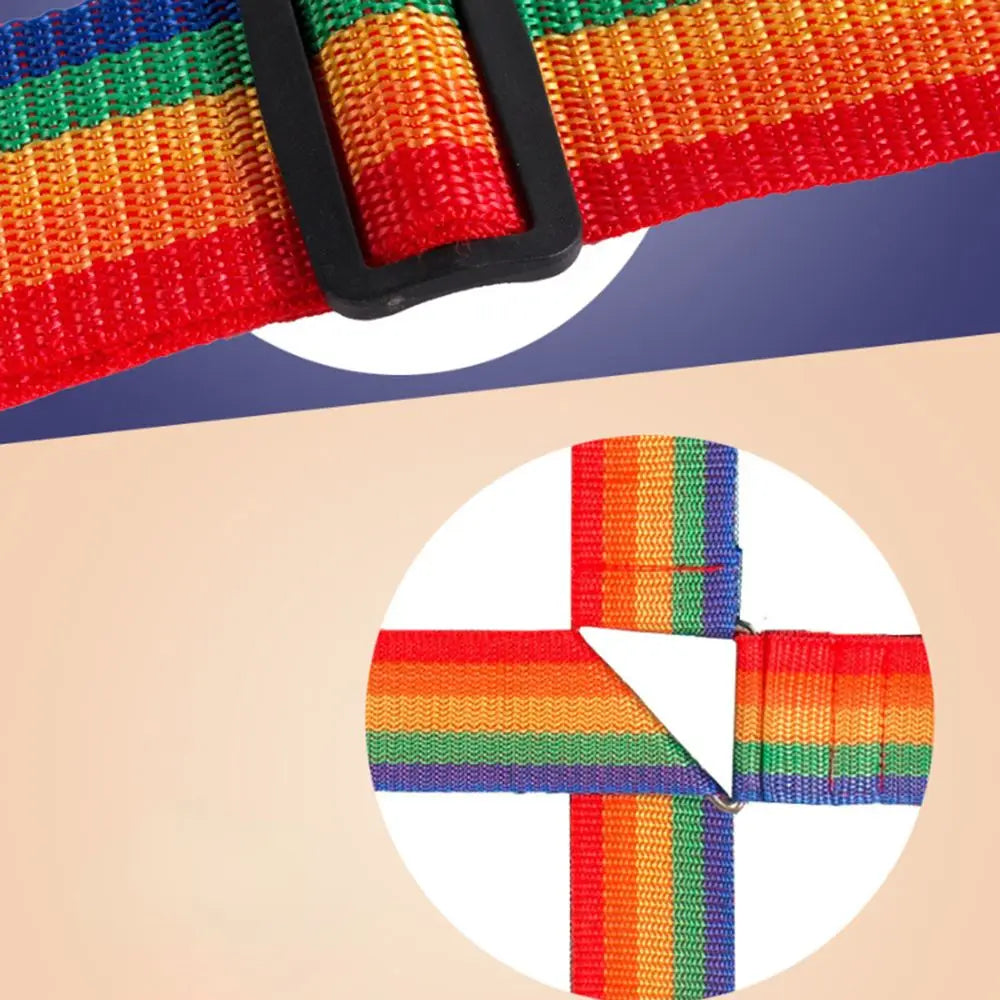 Luggage Buckle Strap Cross Belt Packing Adjustable Travel Accessories Suitcase Buckle Strap Rainbow Baggage Packing Belts