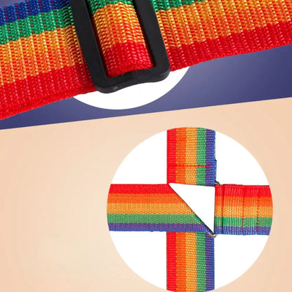 Luggage Buckle Strap Cross Belt Packing Adjustable Travel Accessories Suitcase Buckle Strap Rainbow Baggage Packing Belts
