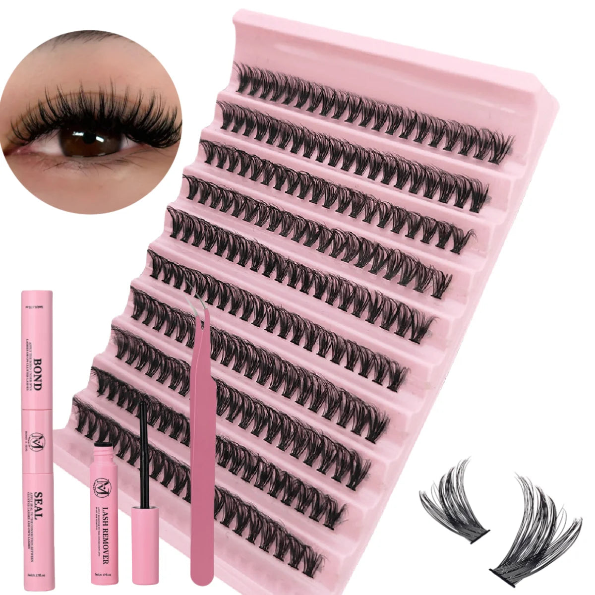 MIAOJIE DIY Eyelash Set with 200 Individual Lashes - Smarsty