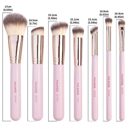 MAANGE 7 Piece Makeup Brush Set for Flawless Application - Smarsty