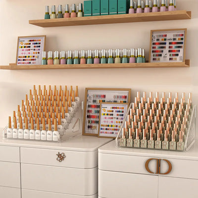 Acrylic Nail Polish Display Organizer Shelf Clear Design - Smarsty