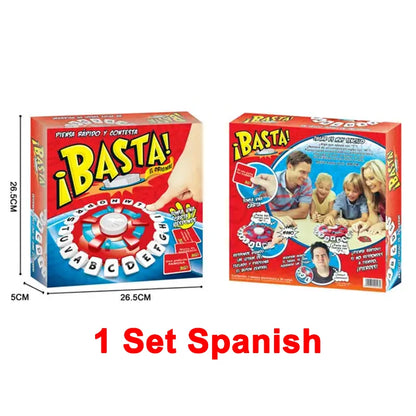 Spanish Basta Game Fast-paced Family Gathering Letter Toys For Adults Children Letters Learning Lengua española Juegos De Mesas - Smarsty