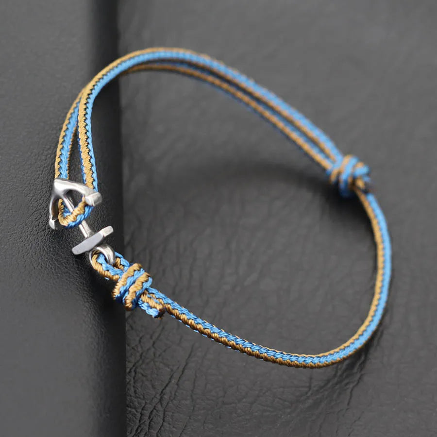 Men's Anchor Bracelet Adjustable Marine Rope Jewelry - Smarsty