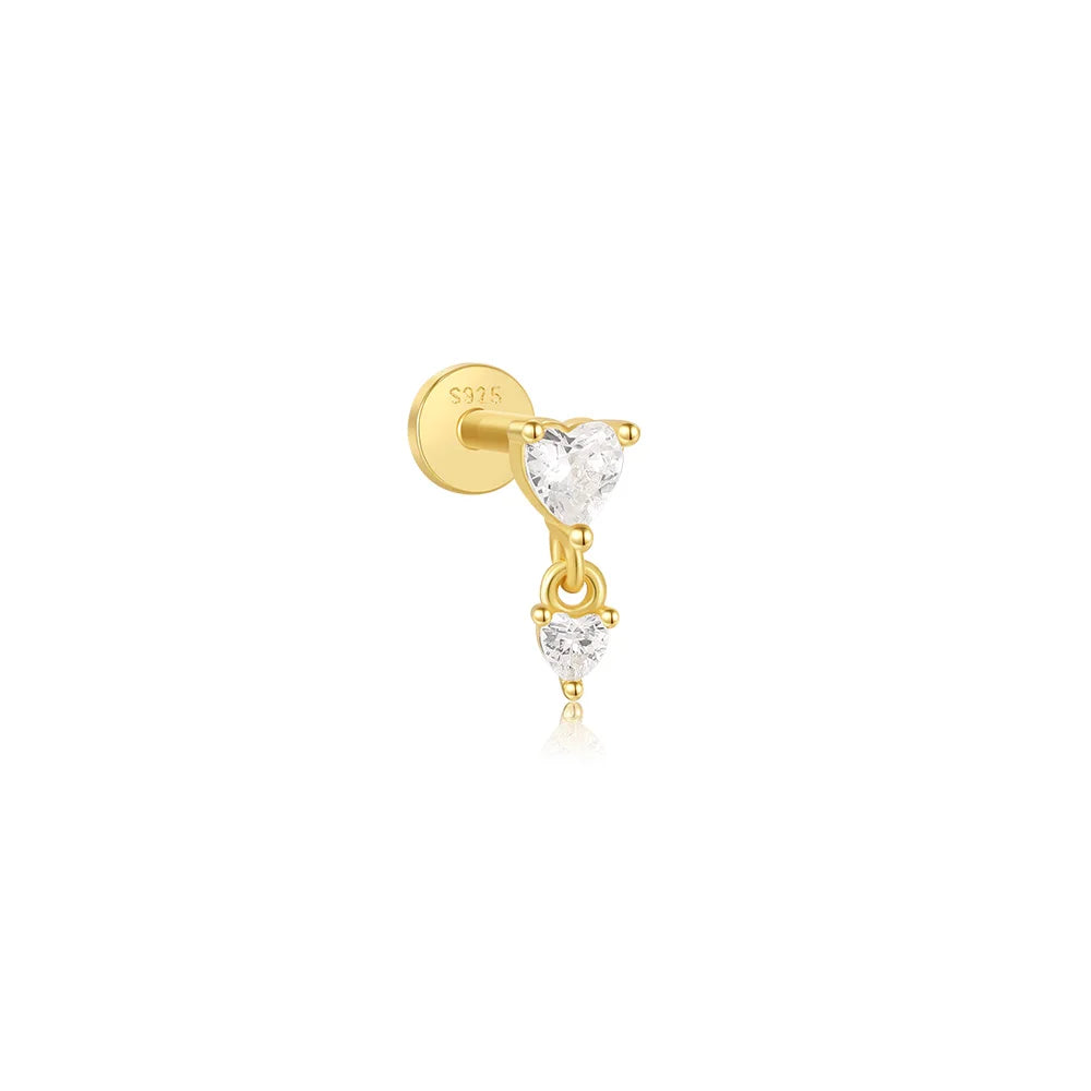 925 Sterling Silver Lotus Tassel Zircon Stud Earrings - Smarsty