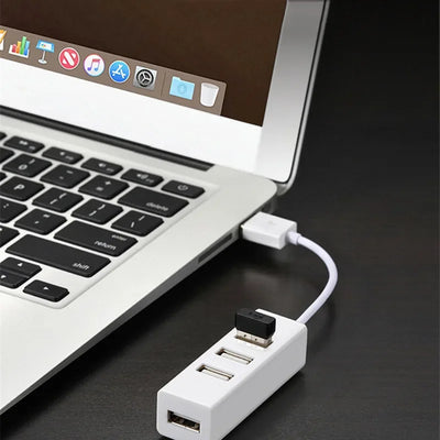 USB 2.0 Hub Four Port Expander Splitter Power Adapter - Smarsty
