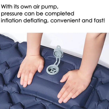 Camping Air Matt Double Sleeping Pad Inflatable Air Mat with Pillow Air Mattress Nature Hike Waterproof Folding Sleeping Mat