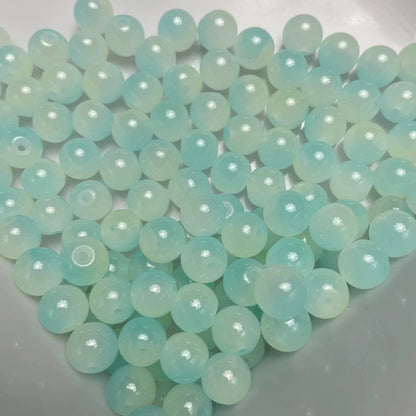 50Pcs 8mm Dual Color Glass Spacer Beads Set For Jewelry - Smarsty