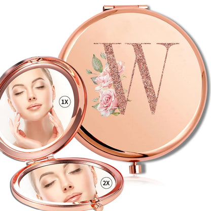 Rose Gold Double Sided Makeup Mirror Compact Design - Smarsty