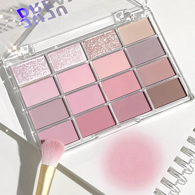 16-Color Pearlescent Matte Eyeshadow Palette for Daily Makeup - Smarsty