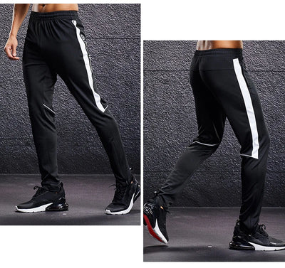 Men Sport Pants Running Pants With Zipper Pockets Soccer Training Jogging Sports Trousers Fitness Football Leggings Sweatpants - Smarsty