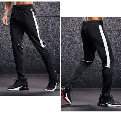 Men Sport Pants Running Pants With Zipper Pockets Soccer Training Jogging Sports Trousers Fitness Football Leggings Sweatpants - Smarsty