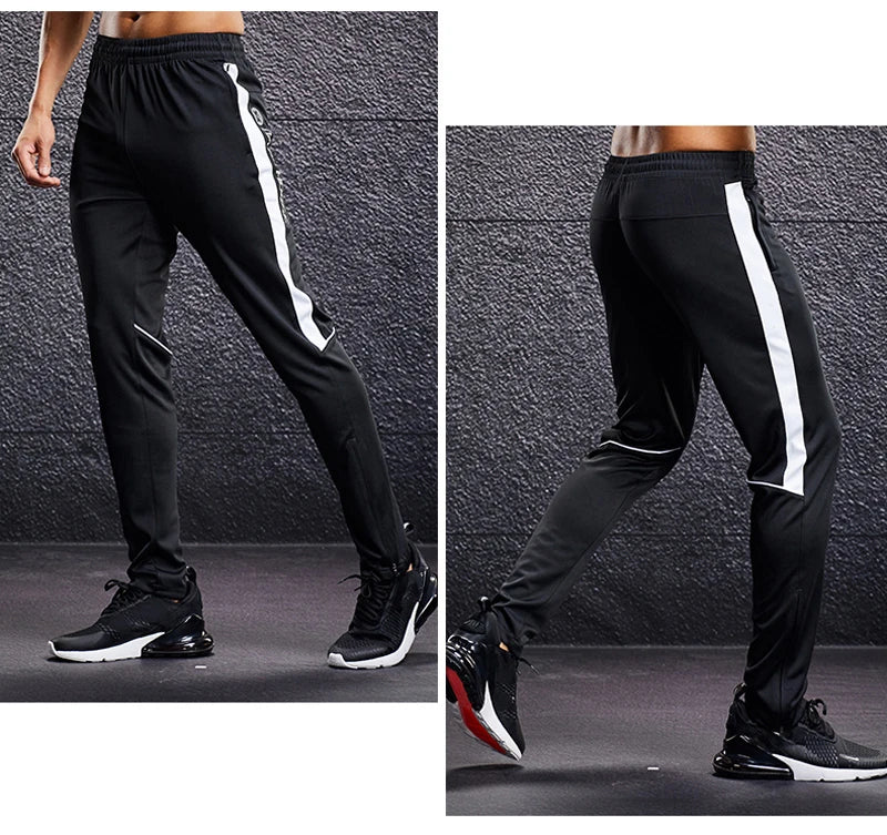 Men Sport Pants Running Pants With Zipper Pockets Soccer Training Jogging Sports Trousers Fitness Football Leggings Sweatpants - Smarsty